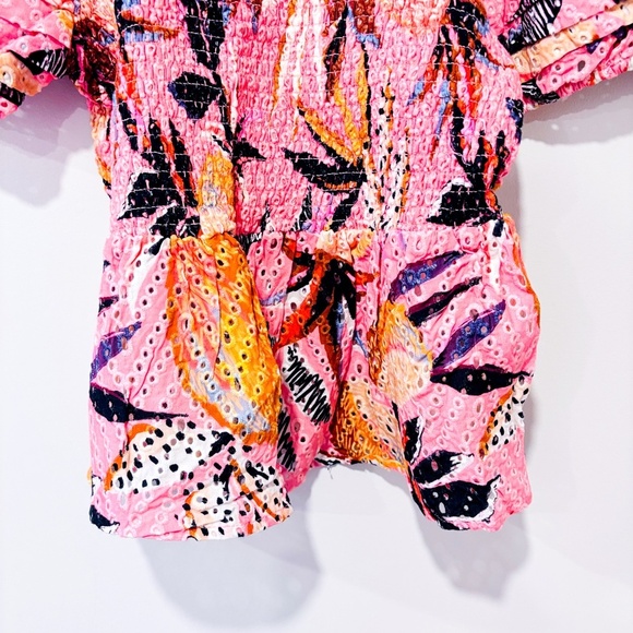 FARM RIO Azalea pink floral print top - Picture 5 of 6